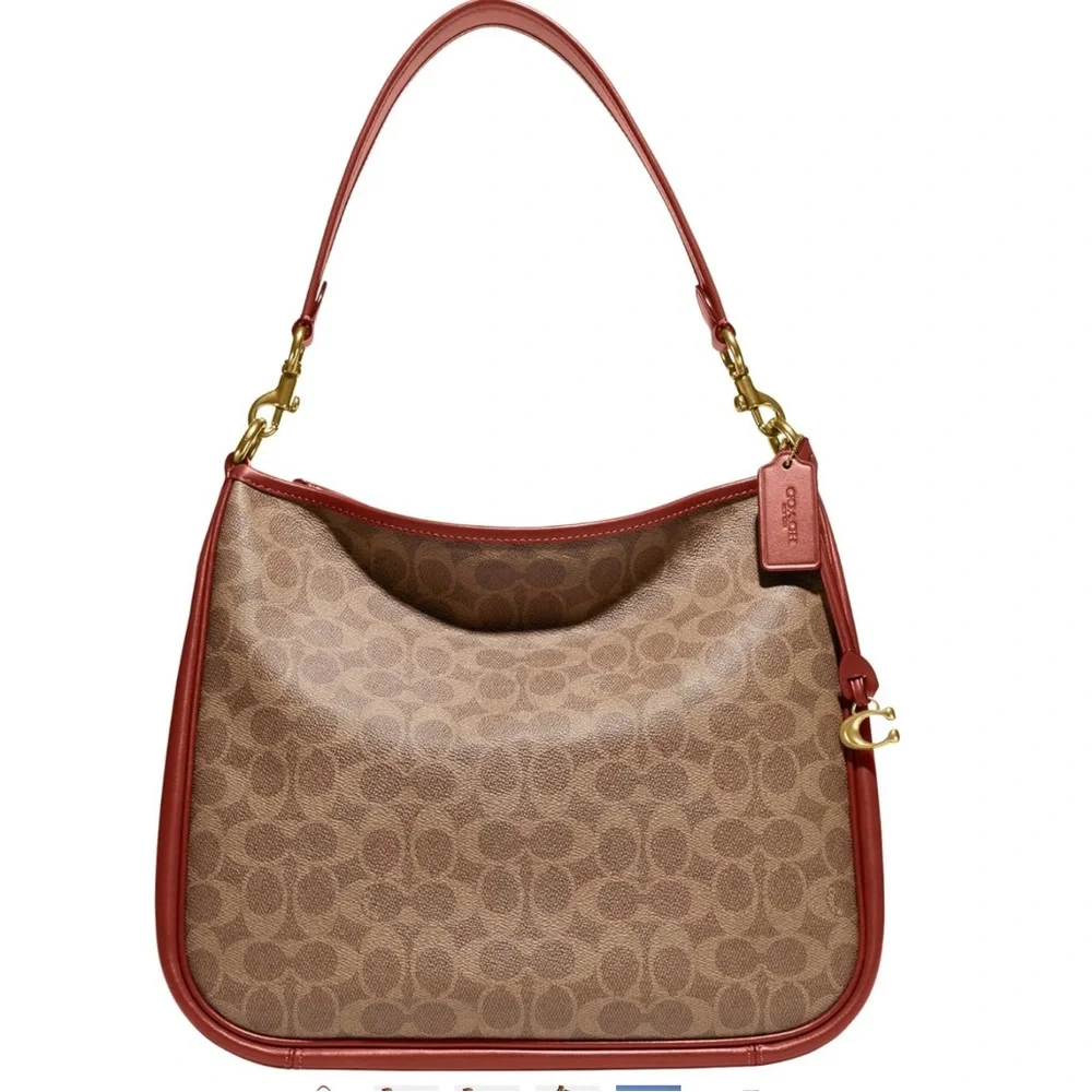 🔥Coach Signature Canvas and Red Leather Shoulder Bag - Picture 5 of 14